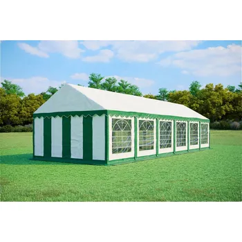 Zahradní stan Zahradní Párty stan 4x12m PVC Standard Ohnivzdorný barva Zeleno-bílá