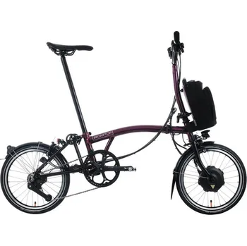 Skládací kolo Skládací elektrokolo Brompton Electric C Line 12Speed, Amethyst Lacquer/Black typ řídítek M