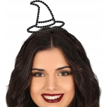 Čelenka Kovová Černá KLOBOUK Klobouček Čarodějnice Čaroděje Halloween Ples