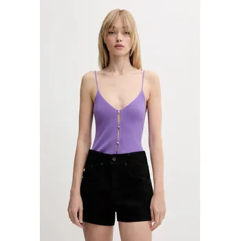 Vlněný top FROM FUTURE dámský, fialová barva, WTO02691 48X, vel. M