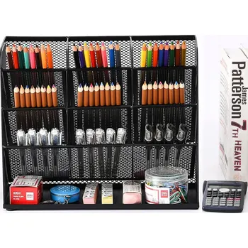 Příslušenství pro čtečku elektronické knihy Kovový Organizer na psací stůl s 9 přihrádkami, pevná černá konstrukce