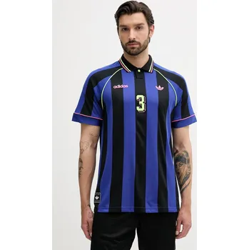 Pánské oblečení Polo tričko adidas Originals Jcquard Jersey KD2307 modrá 55X, vel. XS