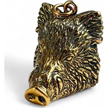 Přívěsek Drakkaria DIVOČÁK - Kanec, masivní amulet kančí hlava bronz