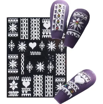 samolepka Samolepky 5D Monica's Nails E20 "Svetříky" 8 x 6 cm vánoční bílé