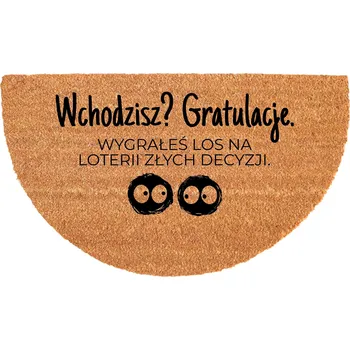 Rohožka KOKOSOVÁ ROHOŽKA PROTIUKLUZOVÁ ODOLNÁ EKOLOGICKÁ 40X70CM PŮLKRUHOVÁ