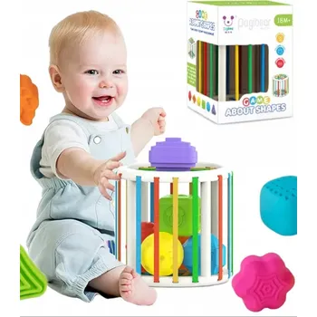 Hračka pro nejmenší ELASTICKÁ KOSTKA TŘÍDIČ SENZORICKÁ CHRASTÍTKA