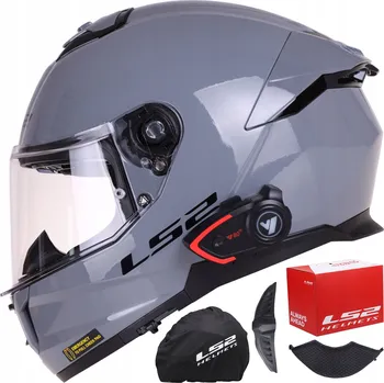 Helma na motorku Motocyklová přilba LS2 FF808 STREAM II nardo s clonou + BLUETOOTH INTERKOM