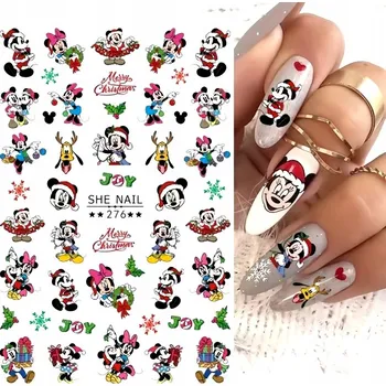 samolepka Samolepky na nehty Zimní sněhové vločky Vánoční Mickey Mouse R204