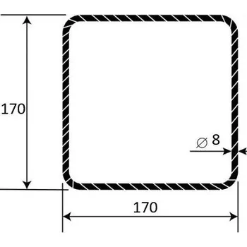Plech ŽELEZO Třmínek do betonu 17x17 R8