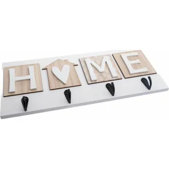 Věšák Casa de Engel Home Dřevěný věšák na klíče, 4 háčky, 4/24 Fialová UNI (2830153)