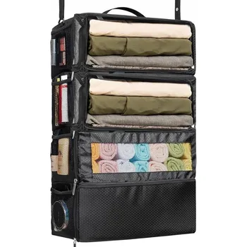 Organizér oblečení ZÁVĚSNÁ CESTOVNÍ TAŠKA ORGANIZÉR 60x23x37cm ČERNÁ