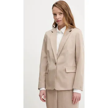 Dámské sako Sako Tommy Hilfiger béžová barva, WW0WW47179 80X, vel. 40