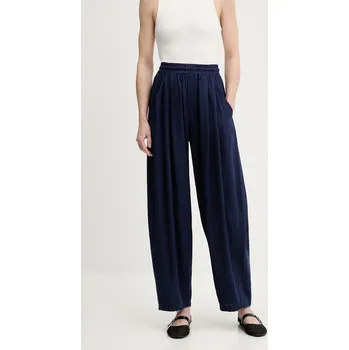 Dámské kalhoty Kalhoty s lněnou směsí Answear.LAB LD2656.hak námořnická modř 59X, vel. M/L