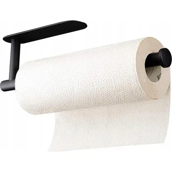 Věšák Držák věšák na papírové kuchyňské utěrky bez vrtání černý