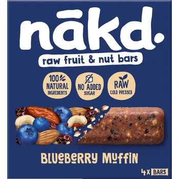 Nakd Blueberry Muffin ovocno-oříškové RAW tyčinky s borůvkami 4 x 35g (140g)