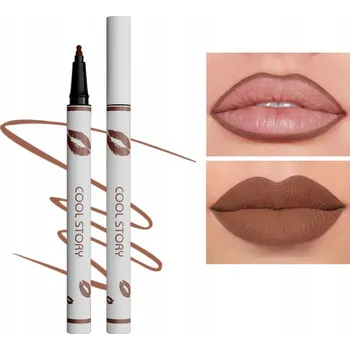 Rtěnka Matná tekutá konturovací tužka na rty, hustá a jemná, rtěnka #3