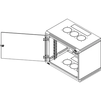 Elektroinstalační materiál Triton 19' rozvaděč jednodílný 15U/600mm vylamovací otvor pro ventilátor RAL7035