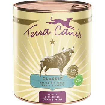 Krmivo pro psa Terra Canis CLASSIC – buvol s jáhlami, rajčaty a papájou 12 × 800 g