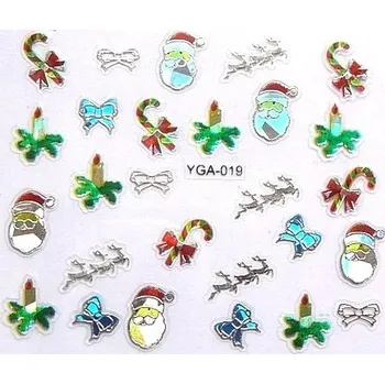 Přípravek na nehty 3D vánoční Samolepky na nehty s motivem Santa Clause Y53