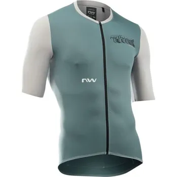 cyklistický dres Northwave essence evo short sleeve sage/light grey XL