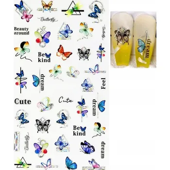 samolepka Samolepicí 5D Samolepky na nehty Motýli R131