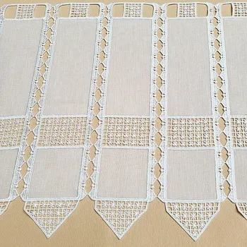 GERSTER Luxusní vyšívaná záclona GERSTER na vitrážku 11756/030/0010 smetanová 45 cm