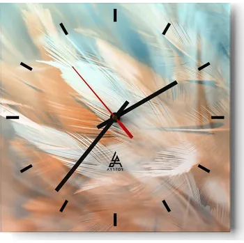 Hodiny Nástěnné hodiny do kuchyně 30x30 Jemné Stylové Hodiny na skle Loft Tiché