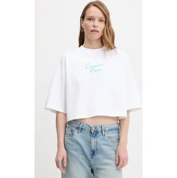 Pánská móda Bavlněné tričko Calvin Klein Jeans LV047C202G bílá 00X, vel. L