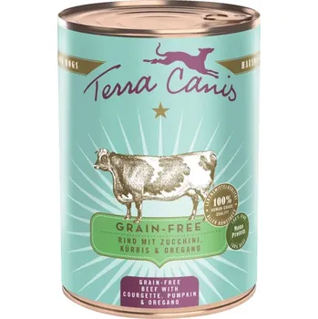Krmivo pro psa Terra Canis bez obilovin s hovězím, cuketou, dýní a oreganem 6x400g