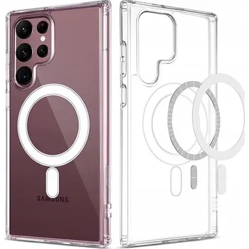 Pouzdro na mobilní telefon POUZDRO ZADNÍ KRYT POUZDRO MAGSAFE BEZBARVÉ PRO SAMSUNG GALAXY S22 ULTRA + SKLO