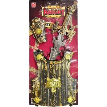 Dětská zbraň Rytířská souprava dětský meč s brněním 57cm 3ks na kartě plast