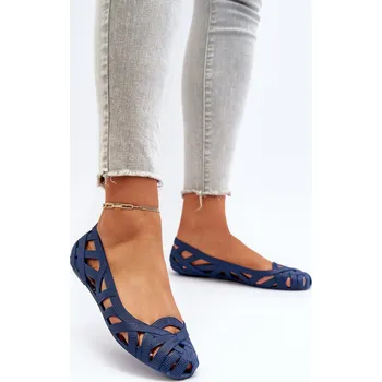 Dámské lodičky Dámské gumové baleríny Salam Barva: Modrá, Velikost: 38