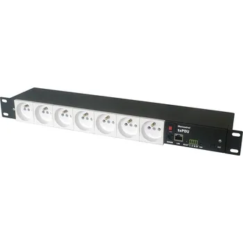 Rozvaděč TINYCONTROL rackový distribuční modul síťového napájení 7port, měření spotřeby, MQTT, 1wire a I2C, 2 digitální vstupy