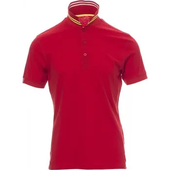 Pánské tričko Payperwear Polokošile Nautic s límečkem s kontrastními pruhy Barva: červená - bílá - žlutá, Velikost: L