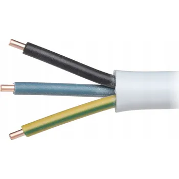 elektrický kabel Kabel YDY 3X4 450/750V drát kulatý bílý O12,6 mm NKT 1 METR