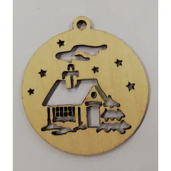 Vánoční dekorace Dřevěný výřez vánoční ozdoba č.27