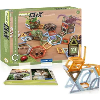 ostatní stavebnice Guide Craft Magnetická stavebnice Powerclix v přírodních barvách - 74 kusů