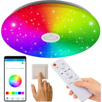 Stropní Svítidlo GOLED kulatý bílý 72W RGB s Bluetooth reproduktorem a dálkovým ovládáním