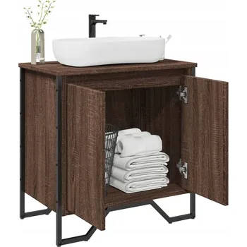 Koupelnový nábytek VidaXL Skříňka pod umyvadlo, hnědý dub, 60x35x60 cm
