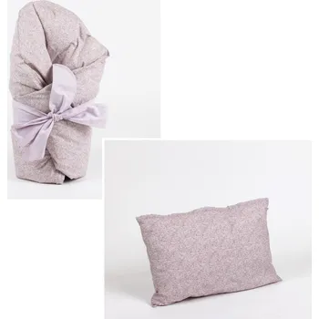 Zavinovačka Tulimese Péřová zavinovačka fialovo-bílá VELIKOST ZAVINOVAČKY: VELIKOST 80X80 CM, VARIANTY PROVEDENÍ: ZAPÍNÁNÍ NA KNOFLÍKY A MAŠLI + PODKLADNÍ POLŠTÁŘEK