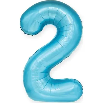 Balónek Fóliový balónek číslice 2 PartyPal modrý 100 cm