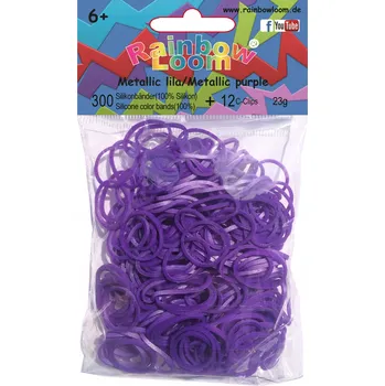 kreativní sada Rainbow Loom Original - gumičky - 300ks - fialová metalíza