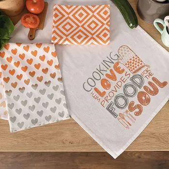 Utěrka LOVE FOR SOUL Sada 3 kuchyňských utěrek, rozměr 40x60 cm.