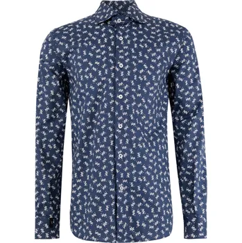 Pánská košile BILLIONAIRE Logo Blue košile XL Tmavě modrá