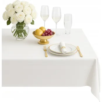 ubrus UBRUS PLAMOODOLNÝ HLADKÝ 140x400 UNIVERZÁLNÍ BÍLÝ UBRUSY SVÁTKY MATNÝ