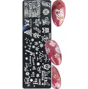 ŠABLONA NA ZDOBENÍ NEHTŮ VÁNOČNÍ MOTIV SNĚHOVÉ VLOČKY SU6