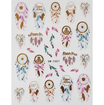 samolepka Samolepky na nehty 3D lapače snů peří E155