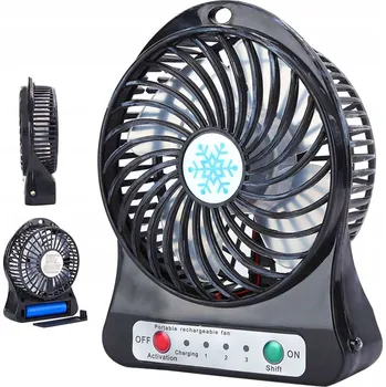 Domácí ventilátor Mini ventilátor QuiMini - Malý přenosný ventilátor MALÝ PŘENOSNÝ VENTILÁTOR CESTOVNÍ VENTILÁTOR + USB černý