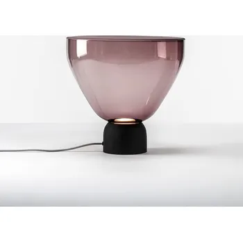 Brokis Barevná skleněná lampička Lightline M Barva skla: Červená, Barva kabelu: Černá, Barva spodního skla: Transparentní lesklá PC00981_027