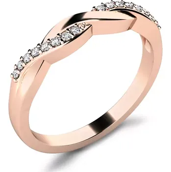 Prsten Dámský prsten růžové zlato 585 přírodní diamant G/SI brilianty 10996-CV-DIA velikost 62